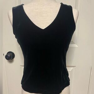 Banana Republic black velour sleeveless top, size XS